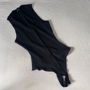 ✨ Naked Wardrobe Black Ribbed Sleeveless Bodysuit